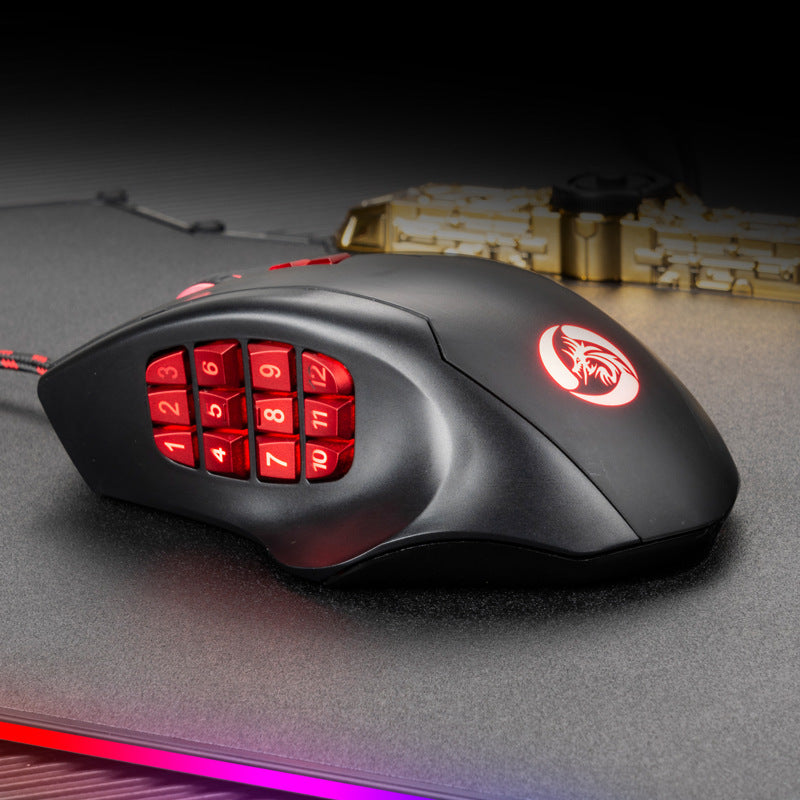 Souris Gaming Filaire - 12 Boutons Programmables RGB