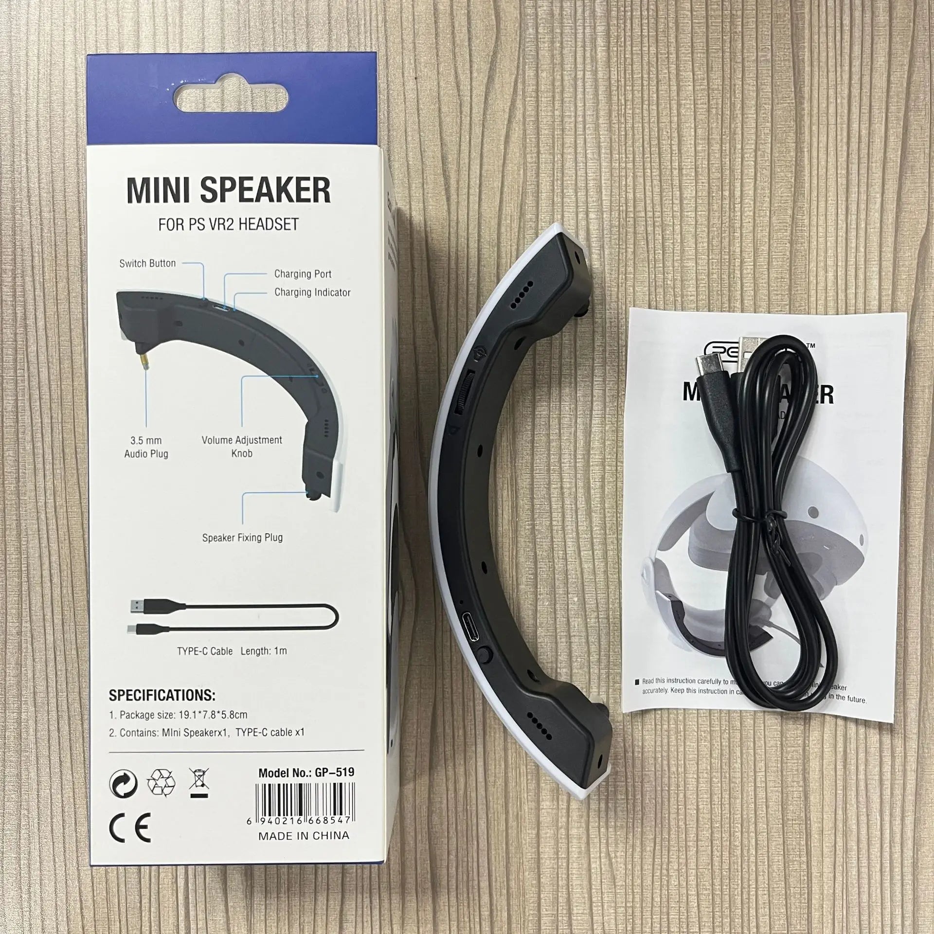 NEW GP-519 For PS VR2 Stereo External Speaker for PSVR2 Helmet Portable External Stereo Mini Speaker