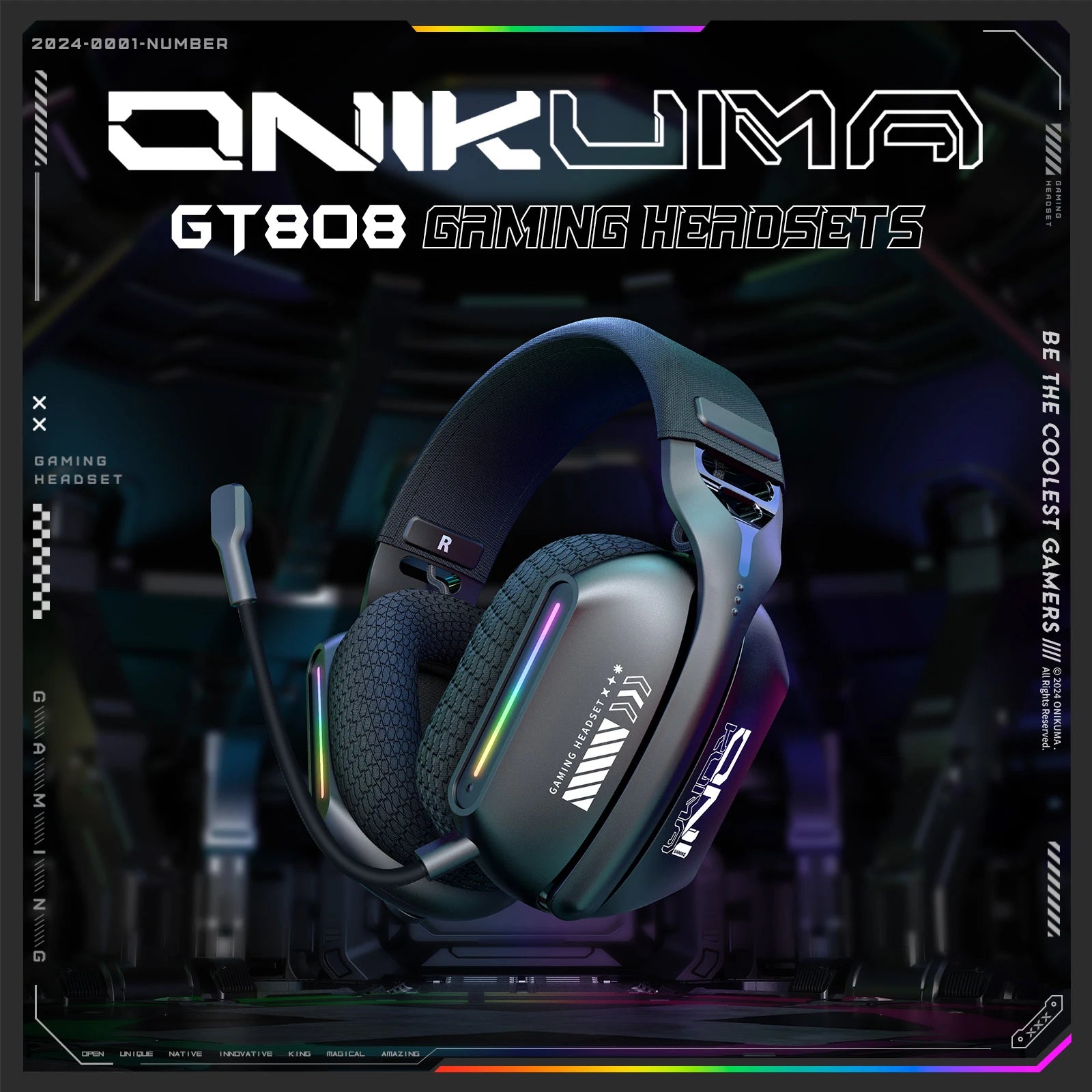 Casque Gaming Sans Fil ONIKUMA GT808 RGB - Bluetooth 5.3