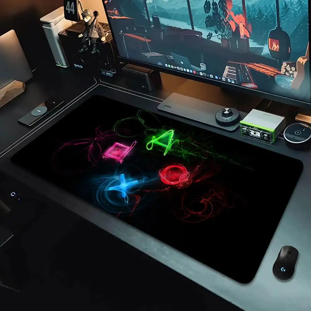 Tapis de Souris Gaming XXL Icône Manette - Surface Antidérapante