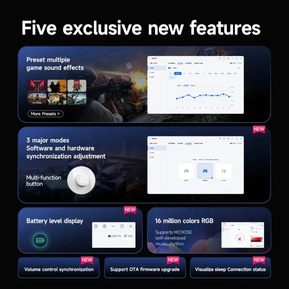 Casque Gaming Sans Fil MCHOSE X9 - Son 7.1