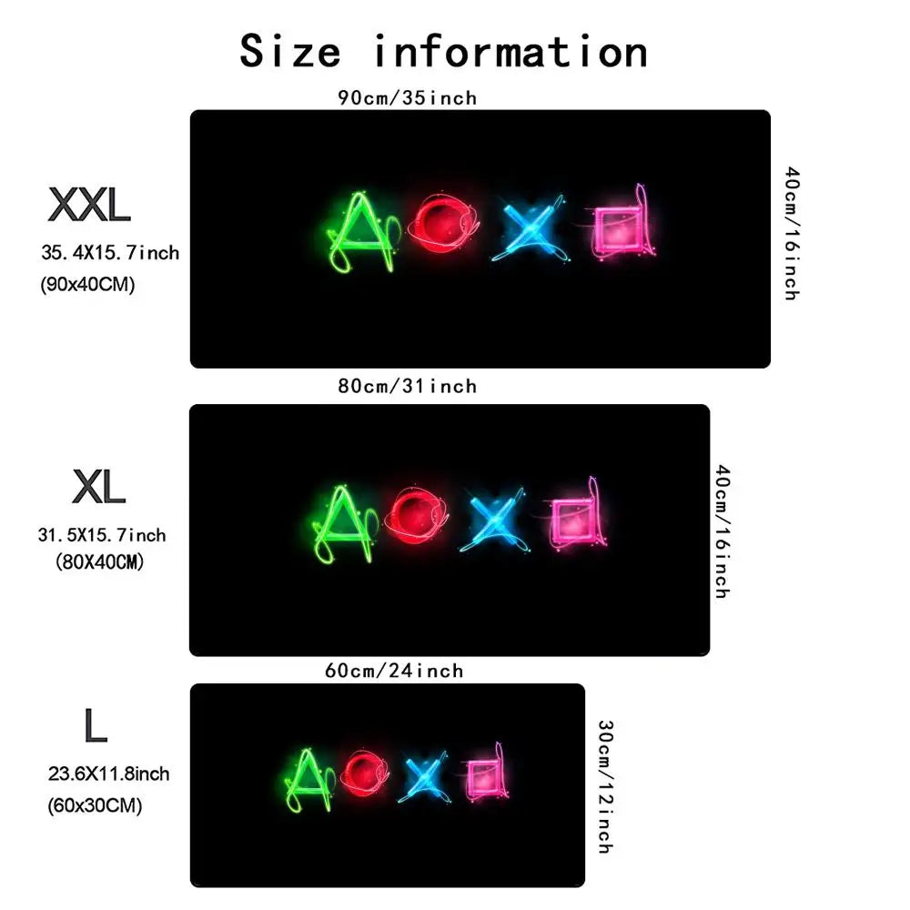 Tapis de Souris Gaming XXL Icône Manette - Surface Antidérapante