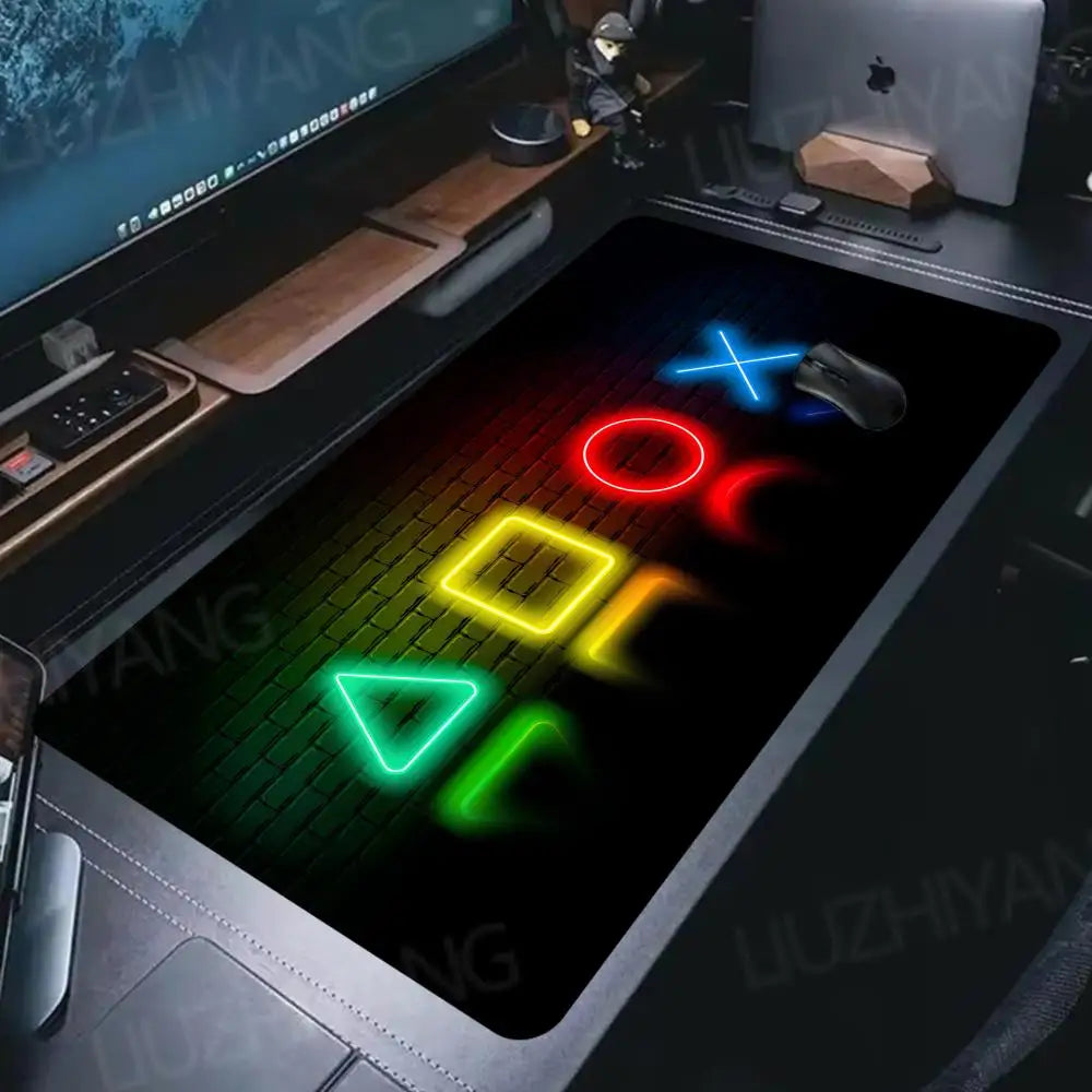 Tapis de Souris Gaming XXL Icône Manette - Surface Antidérapante