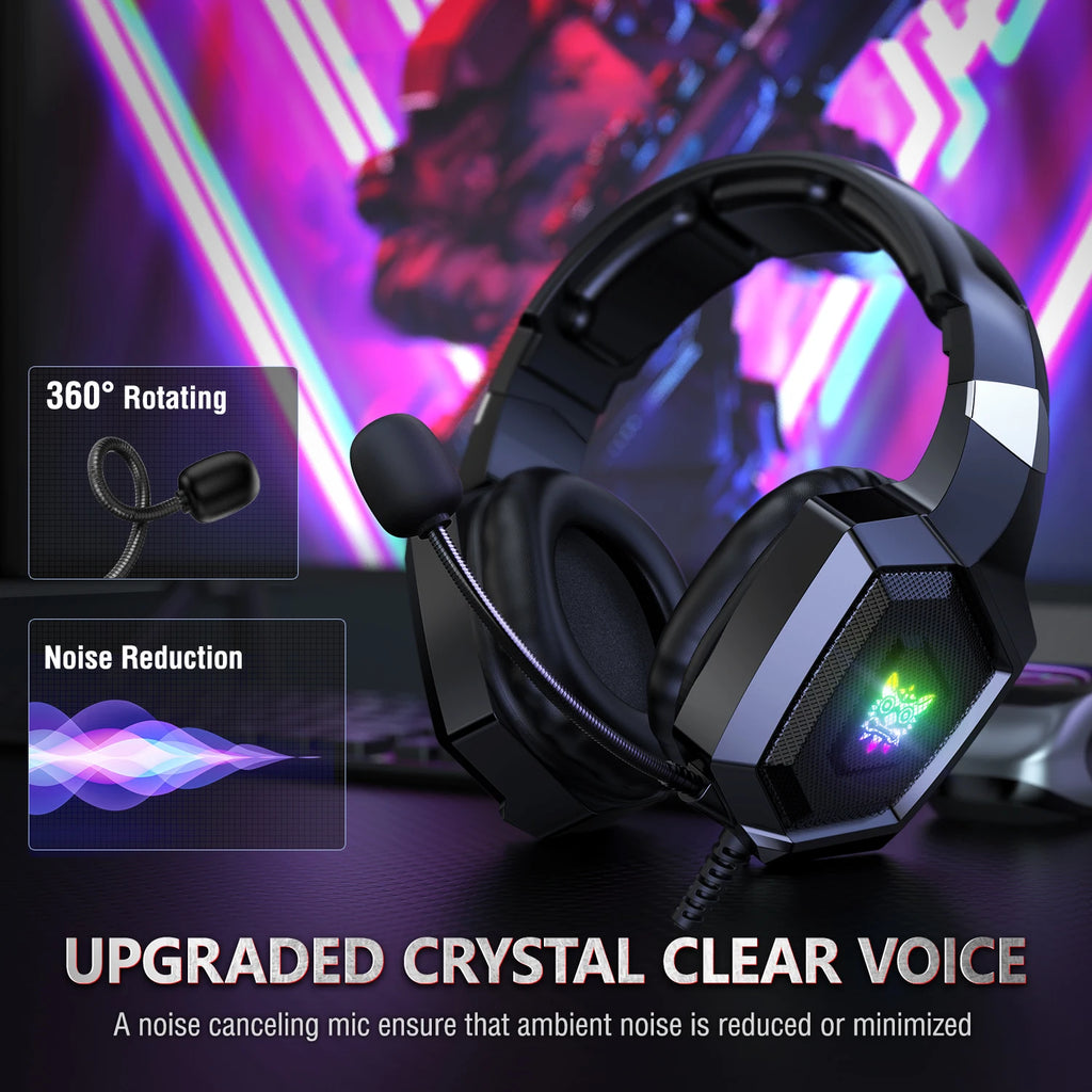Casque Gaming ONIKUMA K8 RGB - Surround 7.1 avec Micro HD Flexible